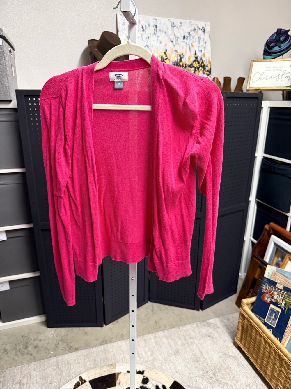 Women’s Open-Front Fuchsia Sweater Cardigan